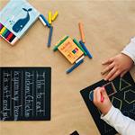 JAQ JAQ BIRD Chalk Board Set - Letters (with zipper pouch) | 0650726210414 | Librería Sendak