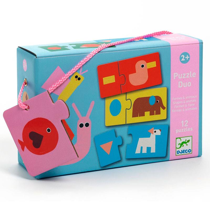 DJECO Puzzle Dúo - Formas y animales | 3070900082564 | Llibreria Sendak