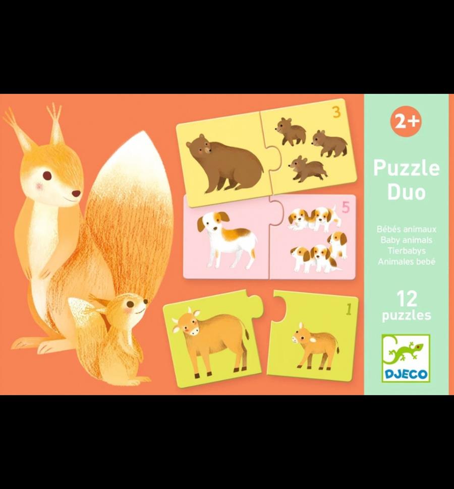 DJECO Puzzle Dúo - Animales bebés | 3070900081970 | Llibreria Sendak