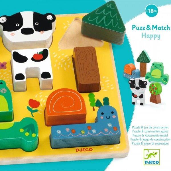 DJECO Encaixable Puzz & Match Happy | 3070900010758 | Llibreria Sendak