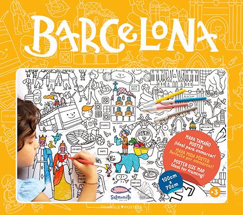 Pòster per a pintar - Barcelona | 9788484788003 | Miyashiro, Laura/Bussetti, Giuditta | Librería Sendak