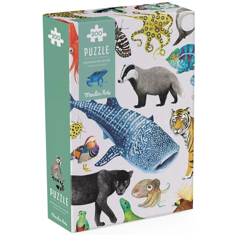 MOULIN ROTY Puzzle Los animales dle mundo (200 piezas) | 3575677194408 | Llibreria Sendak