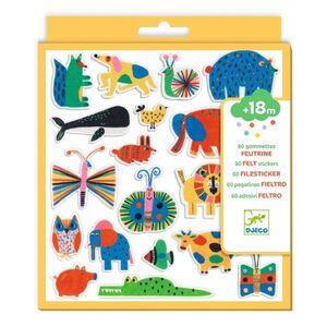DJECO 60 Pegatinas fieltro - ¡Animales por todas partes! | 3070900009509 | Llibreria Sendak
