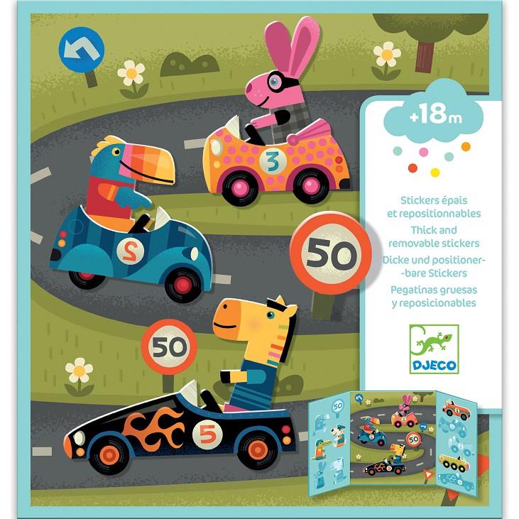DJECO Pegatinas reposicionables para jugar - Coches | 3070900090736 | Llibreria Sendak