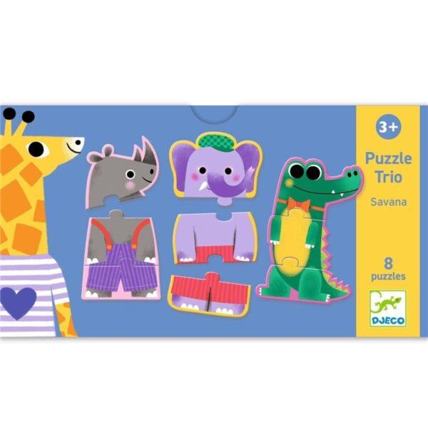 DJECO Puzzle Trio - Savana | 3070900082427 | Llibreria Sendak