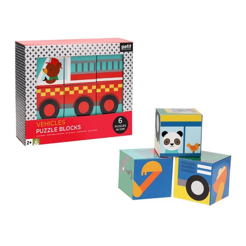 PETIT COLLAGE Blocs puzzle - Vehicles | 810073340664 | Llibreria Sendak