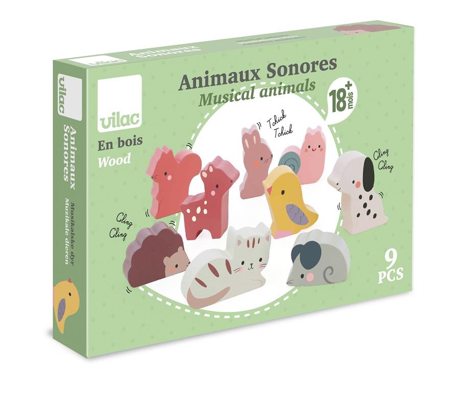VILAC Wooden Sound Animals - Sarah Betz | 3048700071262 | Llibreria Sendak