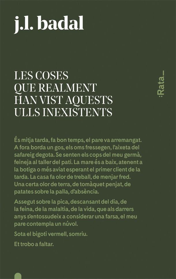 Les coses que realment han vist aquests ulls inexistents | 9788416738144 | Badal, Josep Lluís | Llibreria Sendak