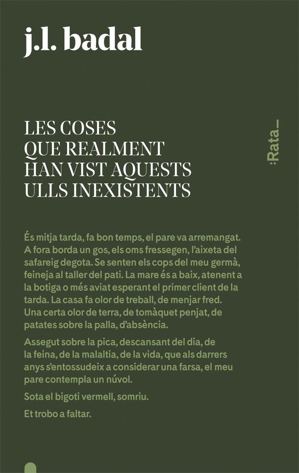 Les coses que realment han vist aquests ulls inexistents | 9788416738144 | Badal, Josep Lluís | Librería Sendak