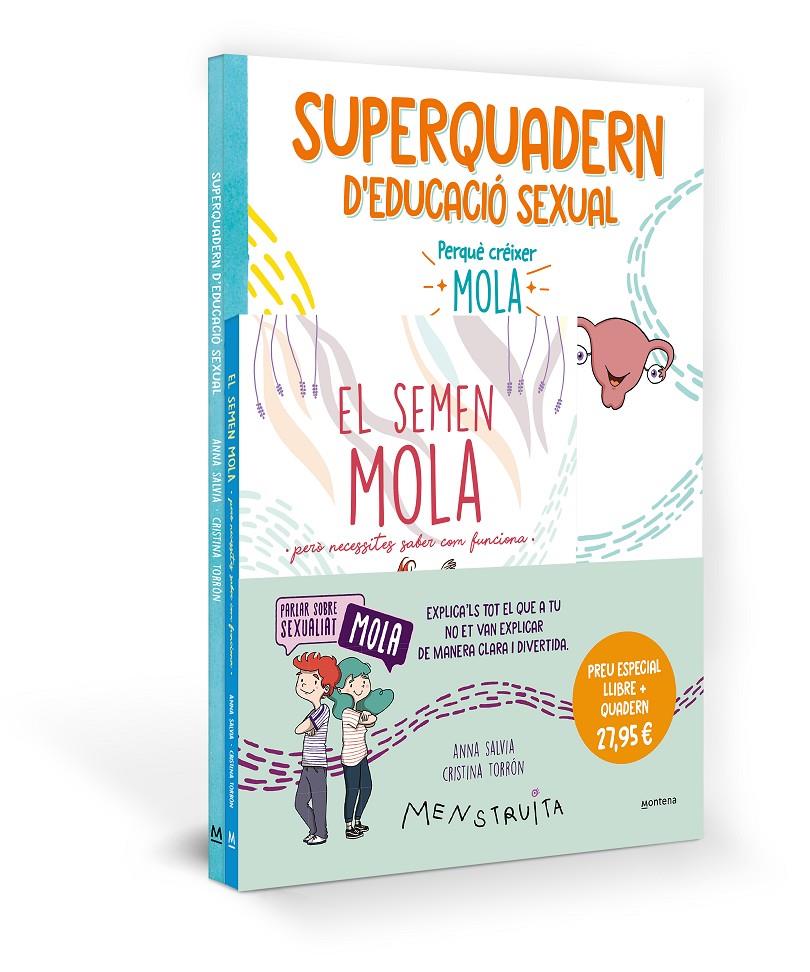 Pack Aprèn amb Menstruita (El semen mola + Superquadern d'educació sexual) | 9788419975072 | Salvia, Anna | Librería Sendak