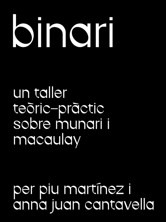 Binari. Cicle sobre Bruno Munari i David Macaulay - Llibreria Sendak