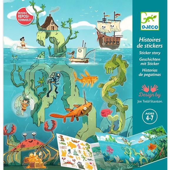 DJECO Historias de pegatinas - Aventuras en el mar | 3070900089532 | Librería Sendak