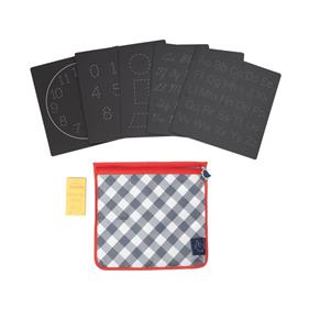 JAQ JAQ BIRD Chalk Board Set - Letters (with zipper pouch) | 0650726210414 | Librería Sendak
