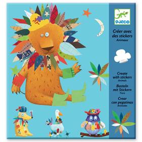 DJECO Crear con pegatinas - Animales | 3070900089327 | Llibreria Sendak
