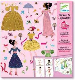 DJECO Pegatinas reposicionables - Muñecas de papel vestidos para las 4 estaciones | 3070900096905 | Llibreria Sendak