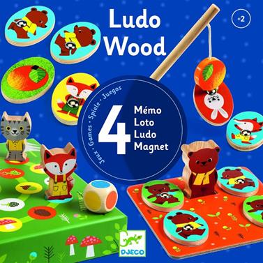 DJECO Ludo Wood - 4 juegos en 1 | 3070900016286 | Llibreria Sendak