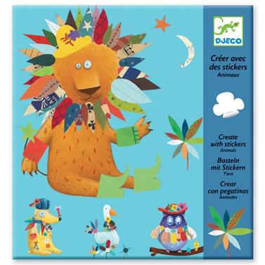 DJECO Crear con pegatinas - Animales | 3070900089327 | Llibreria Sendak
