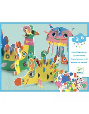 DJECO Ensartes Tres animales en 3D | 3070900089839 | Llibreria Sendak