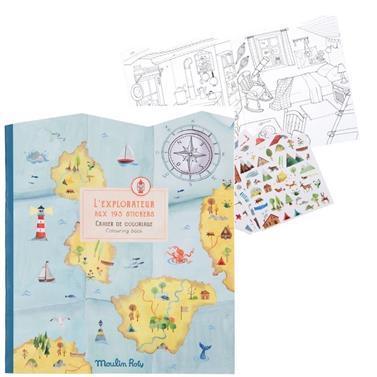 MOULIN ROTY Quadern per pintar - L'explorador (amb adhesius) | 3575677126058 | Librería Sendak