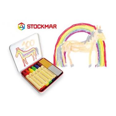 STOCKMAR 8 ceres Arc Iris (6 llapis i 2 blocs en caixa de llauna) | 4019365311009 | Llibreria Sendak